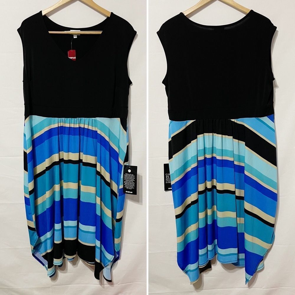 NWT 18/20 Avenue Sharkbite Hem Midi Dress